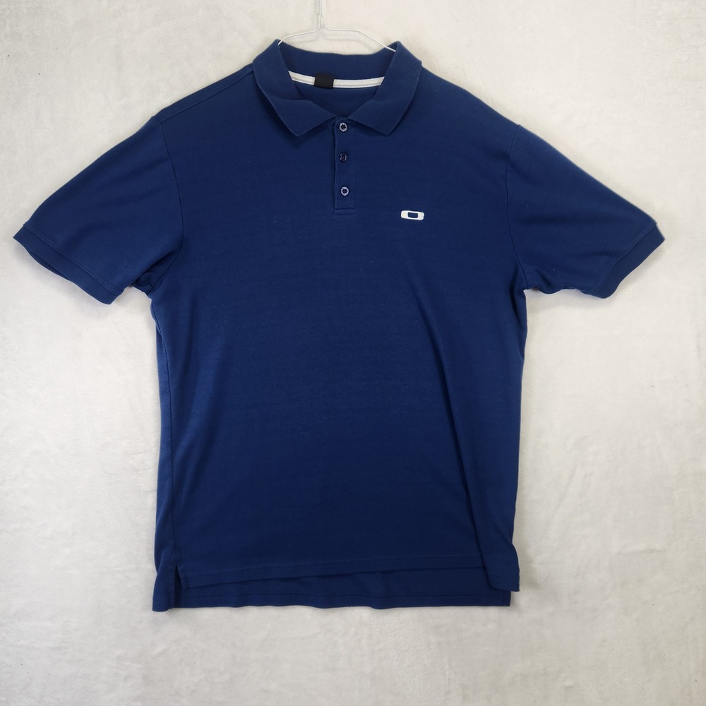 Oakley Mens XL Navy Blue Short Sleeve Polo Shirt Ellipse‎ Logo RN 96548